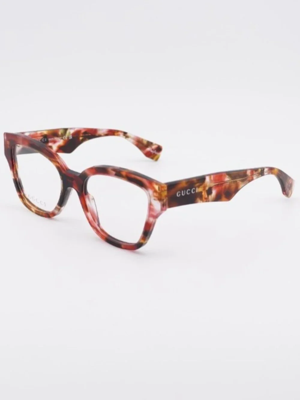 Gucci GG2008O 002 Eyeglasses Red Havana 54mm Cat Eye Frame